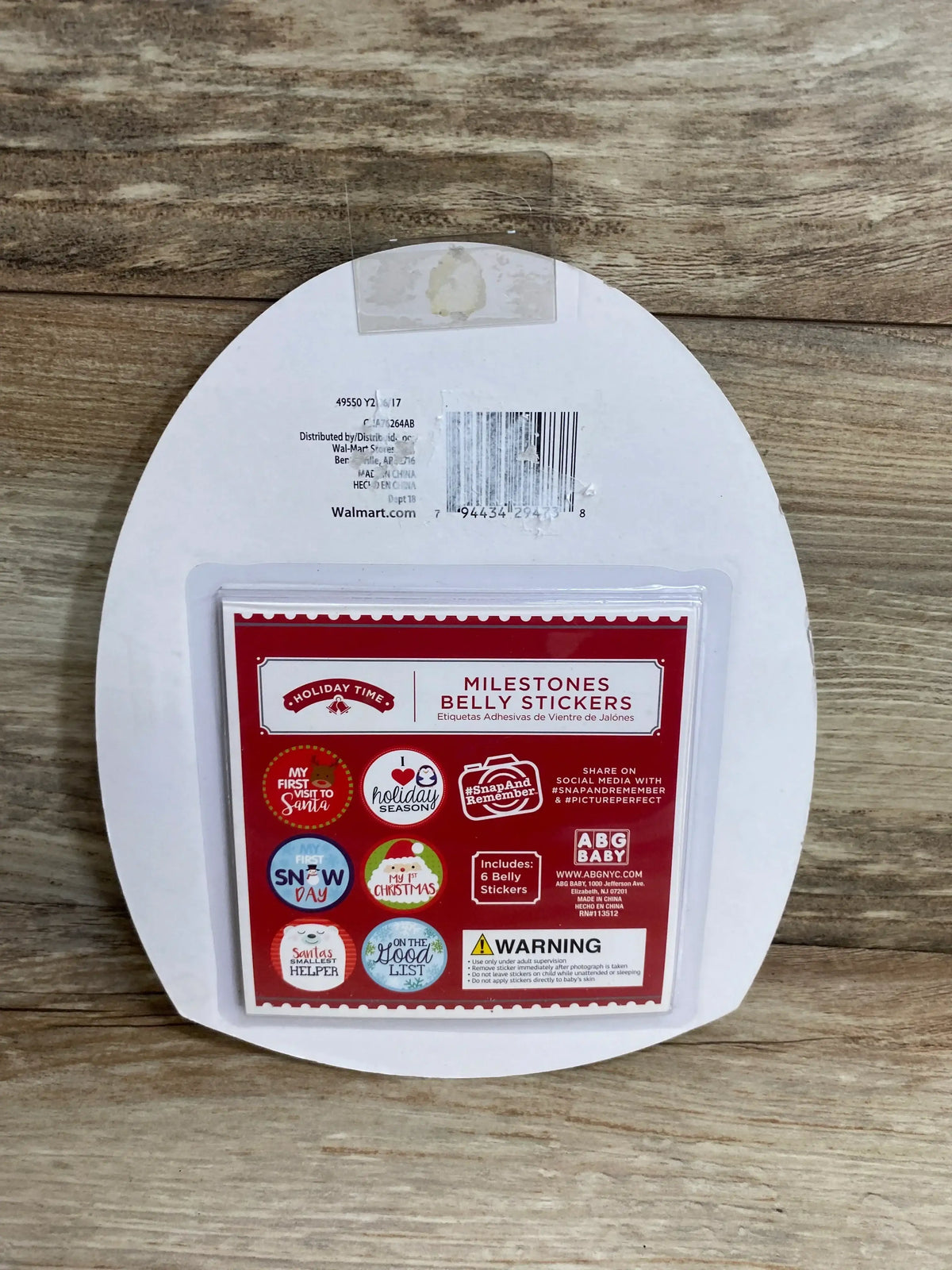 Holiday-themed baby belly stickers for milestones like first Christmas and snow day