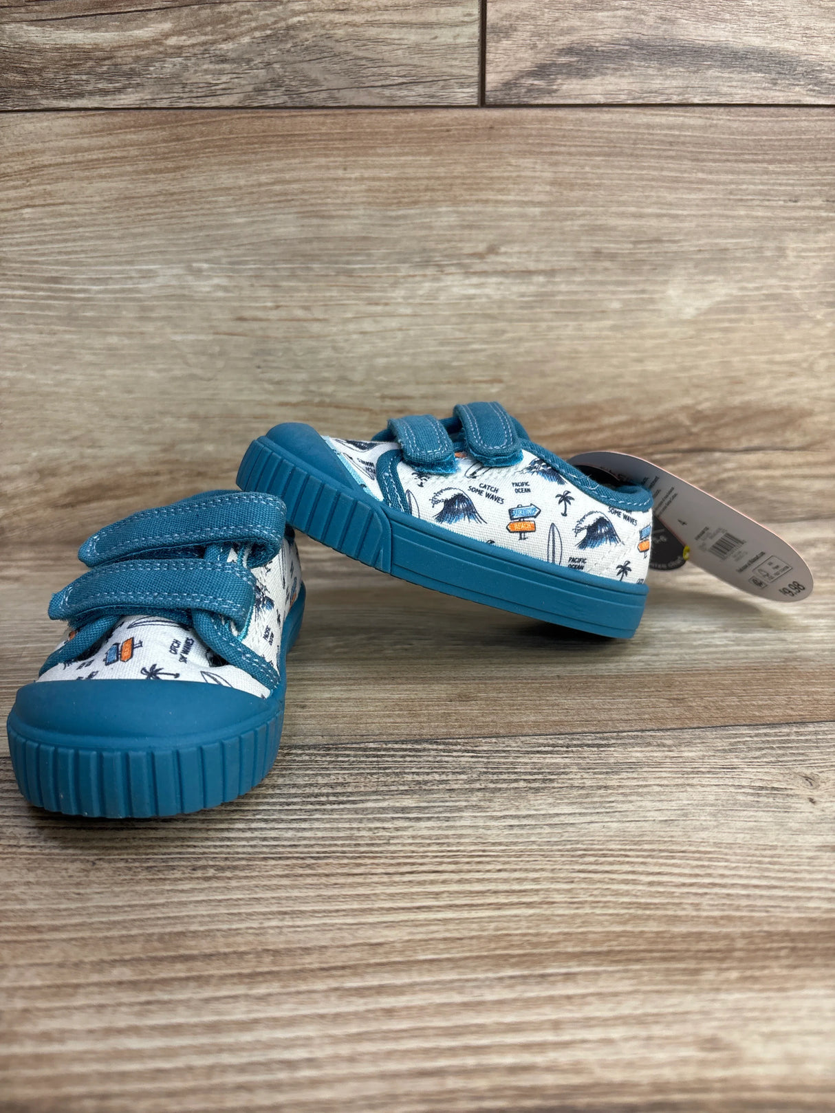 NEW Wonder Nation Two Strap Bump Toe Sneakers, Blue sz 4c