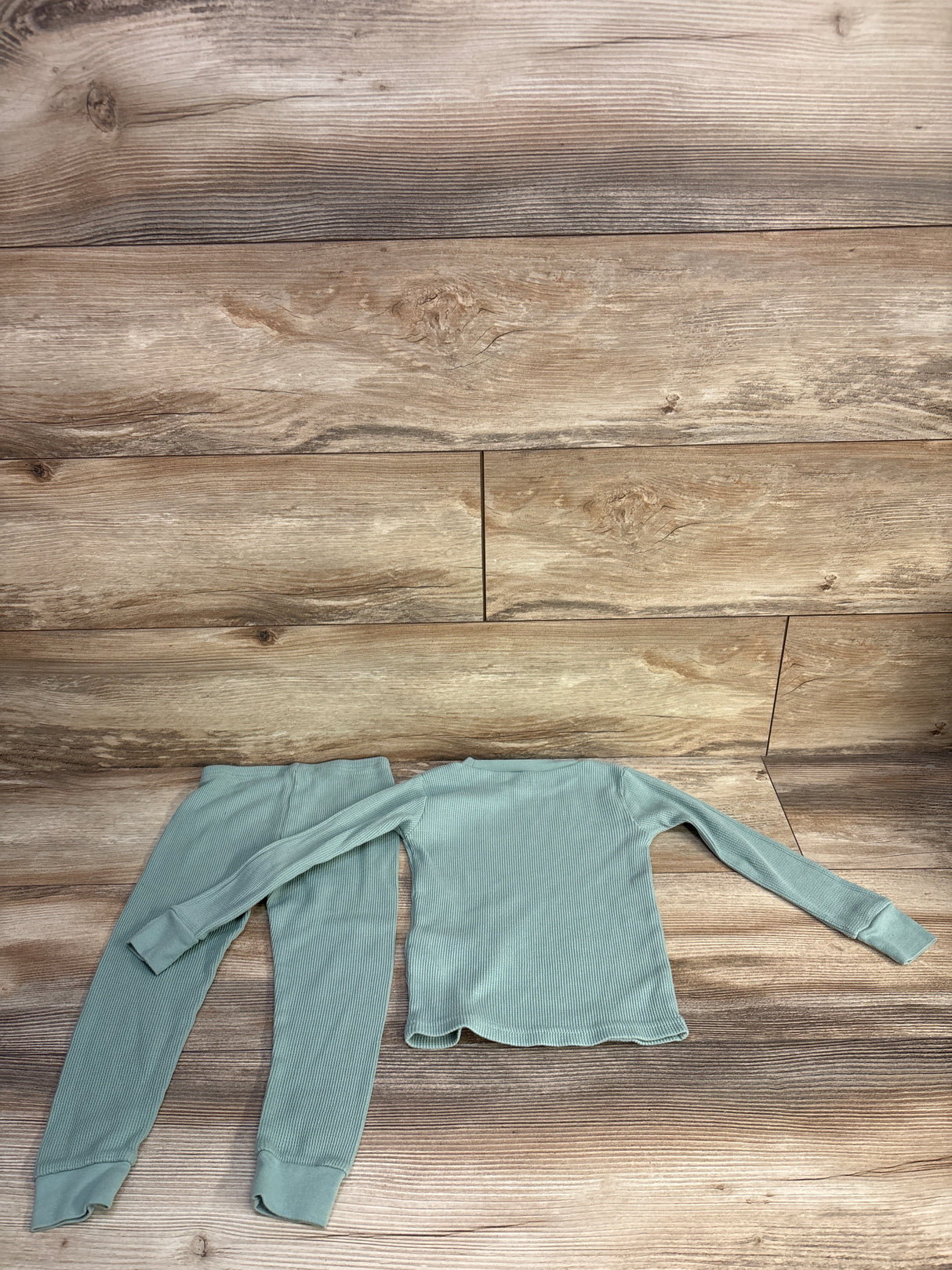 Just One You 2pc Waffle Knit Pajama Set Green sz 3T