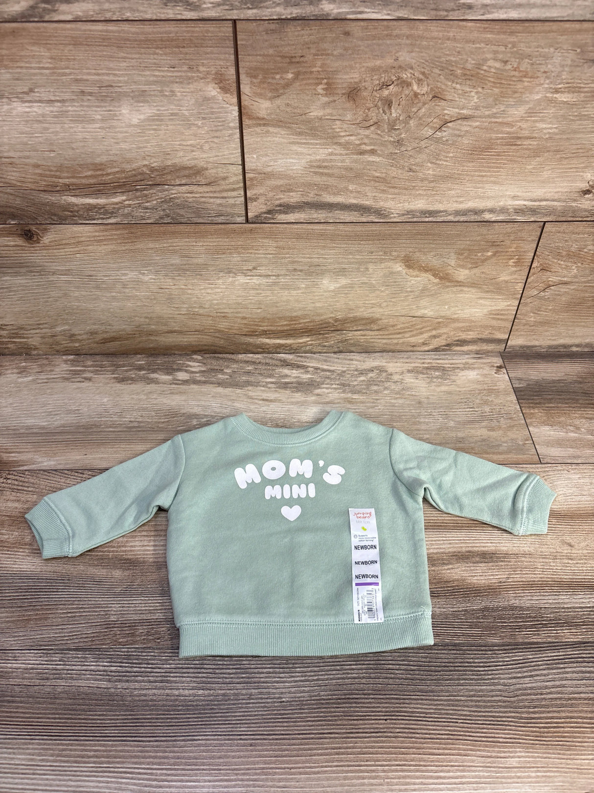 NEW Jumping Beans Mom's Mini Pullover Sweatshirt Green sz Newborn