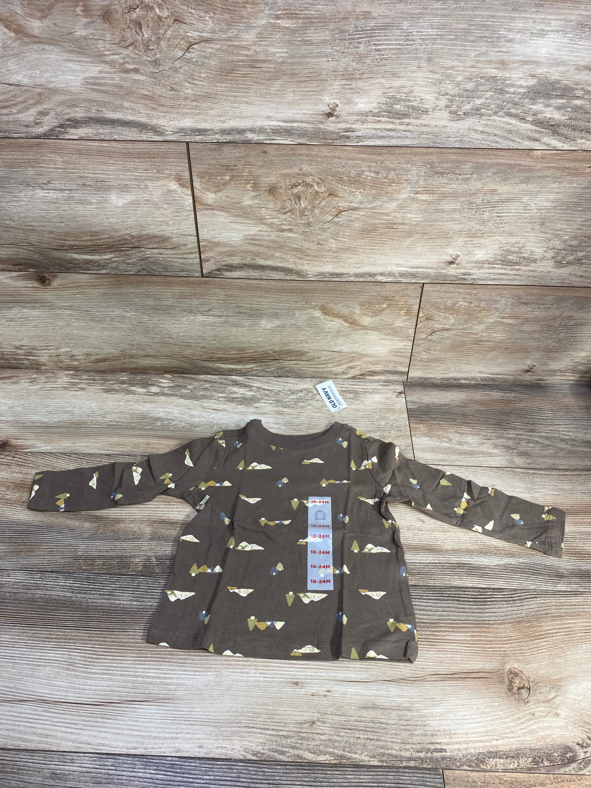 NEW Old Navy Mountain Print Brown Shirt sz 18-24m