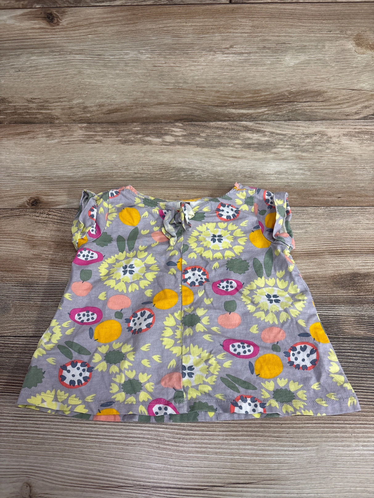 Tea Floral Short Sleeve Shirt Grey sz 12-18m