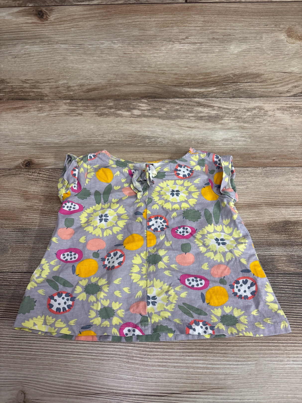 Tea Floral Short Sleeve Shirt Grey sz 12-18m