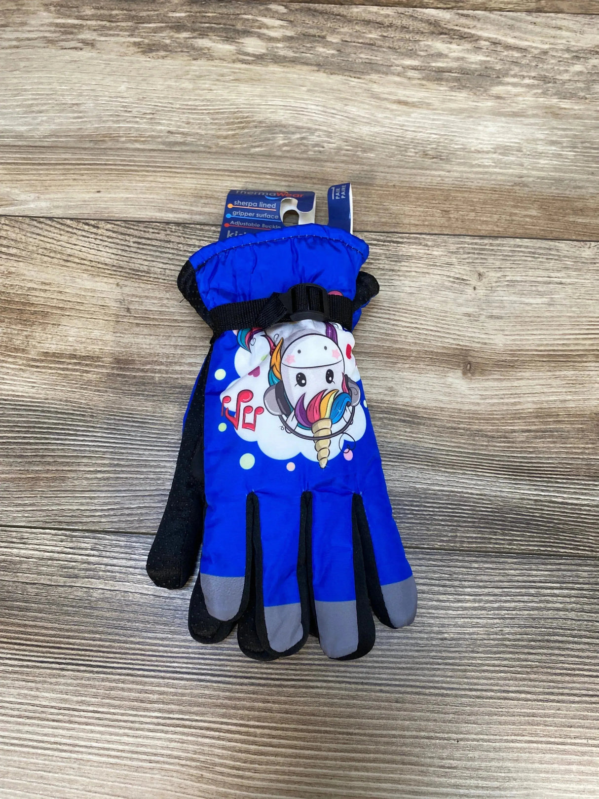 NEW ThermaWear Kid's Blue Unicorn Winter Ski Gloves - Me n Mommy To Be