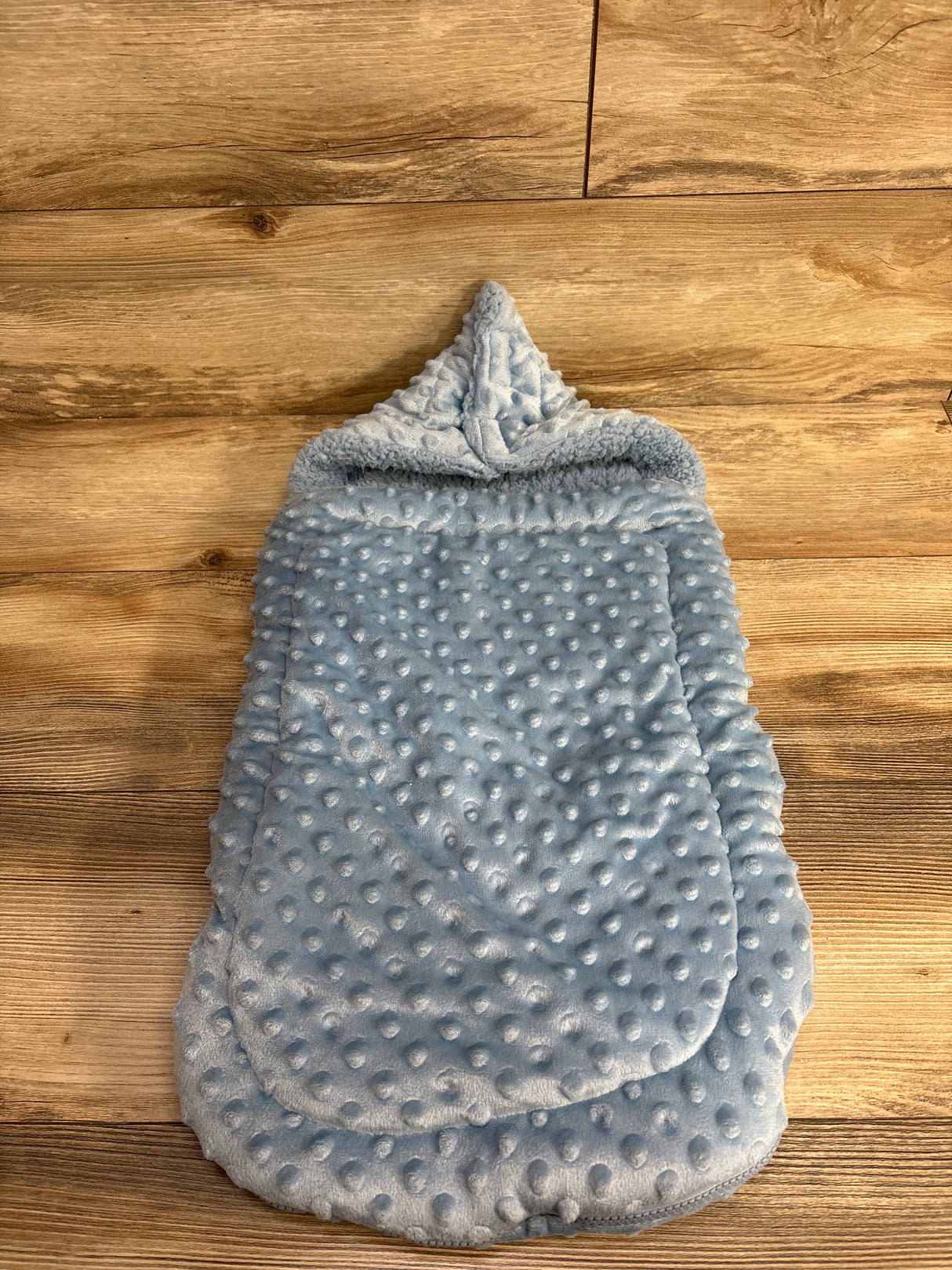 Minky Dot Wearable Baby Blanket Blue sz 0-12m