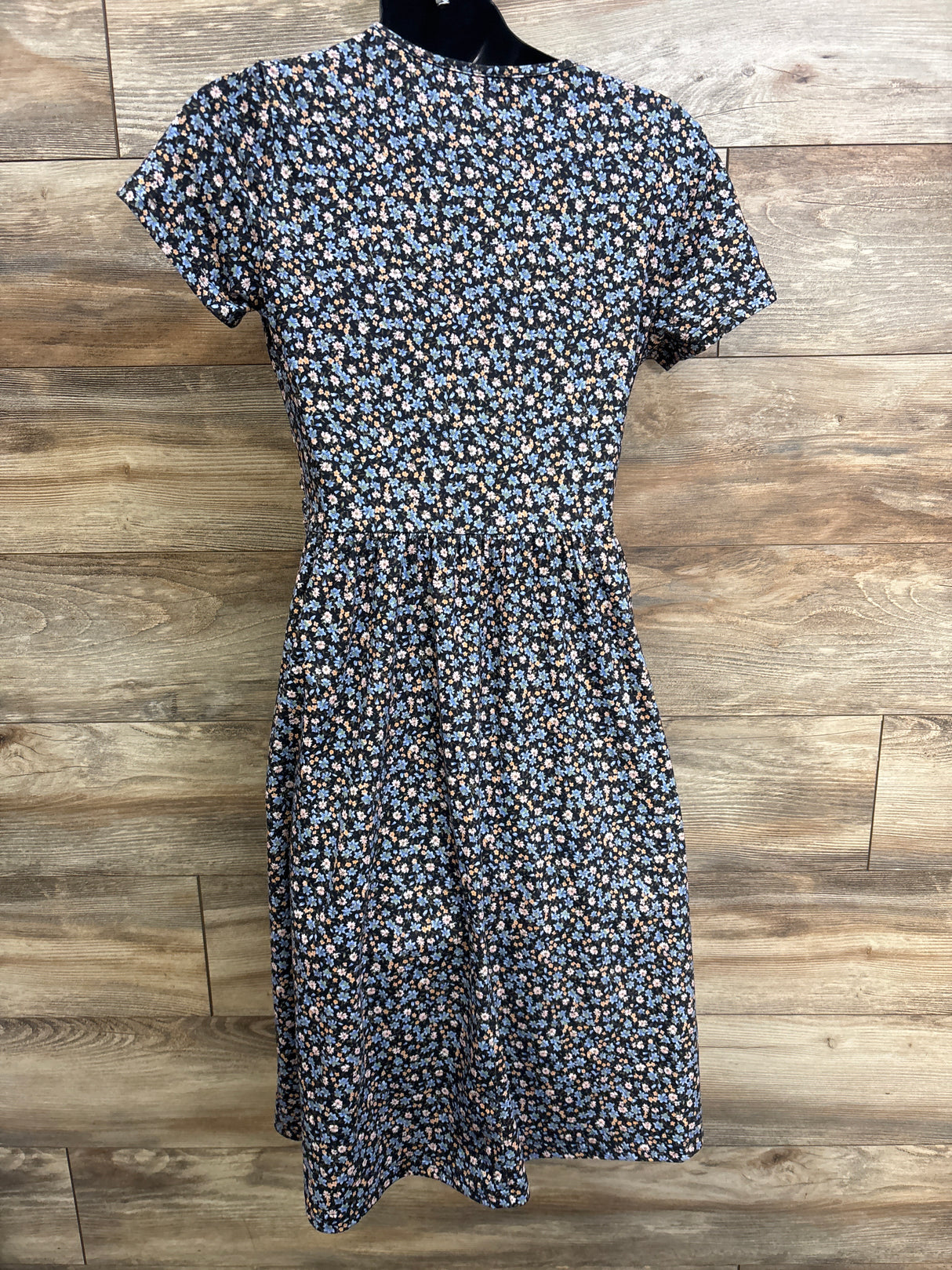 Maternity Wrap Bodice Nursing Dress Blue sz Medium
