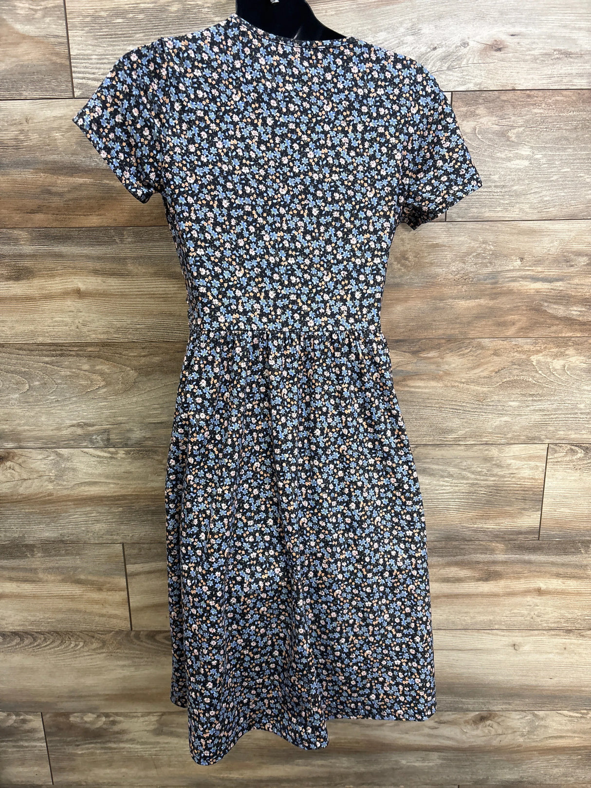 Maternity Wrap Bodice Nursing Dress Blue sz Medium