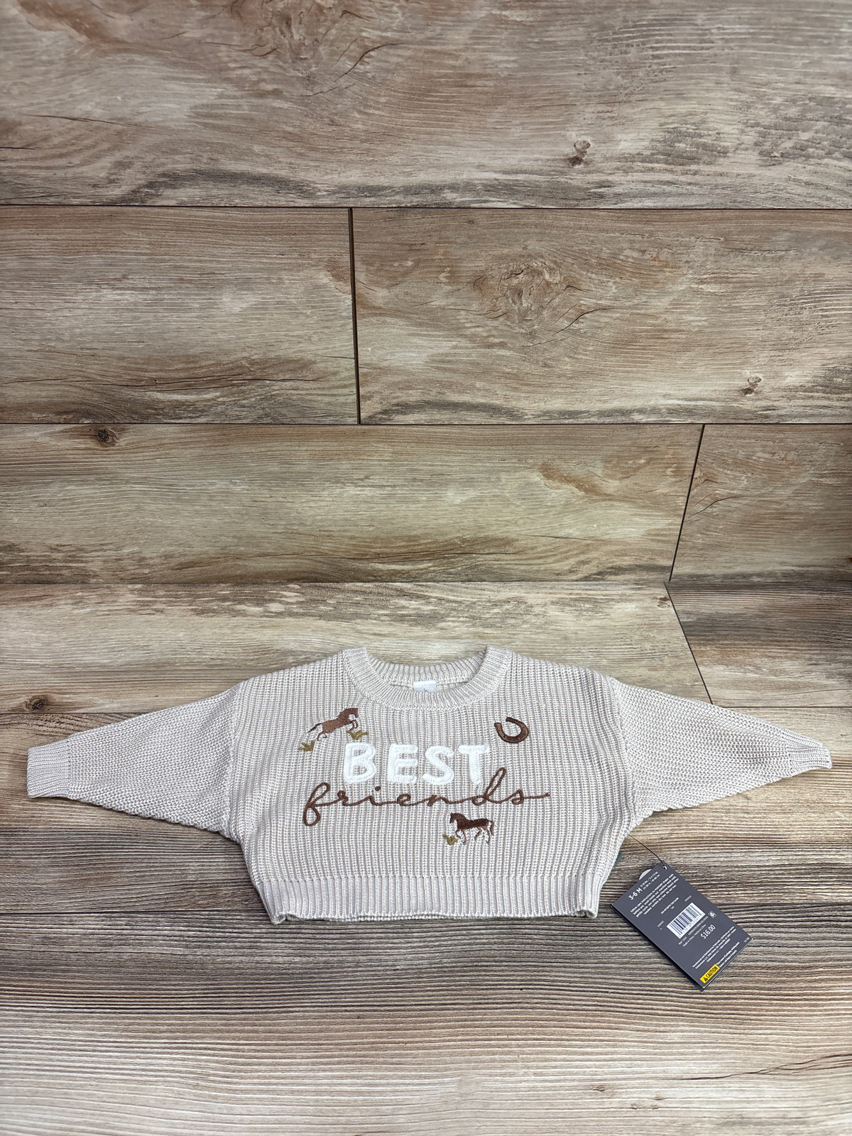 NEW Modern Moments Best Friends Knit Sweater Tan sz 3-6m