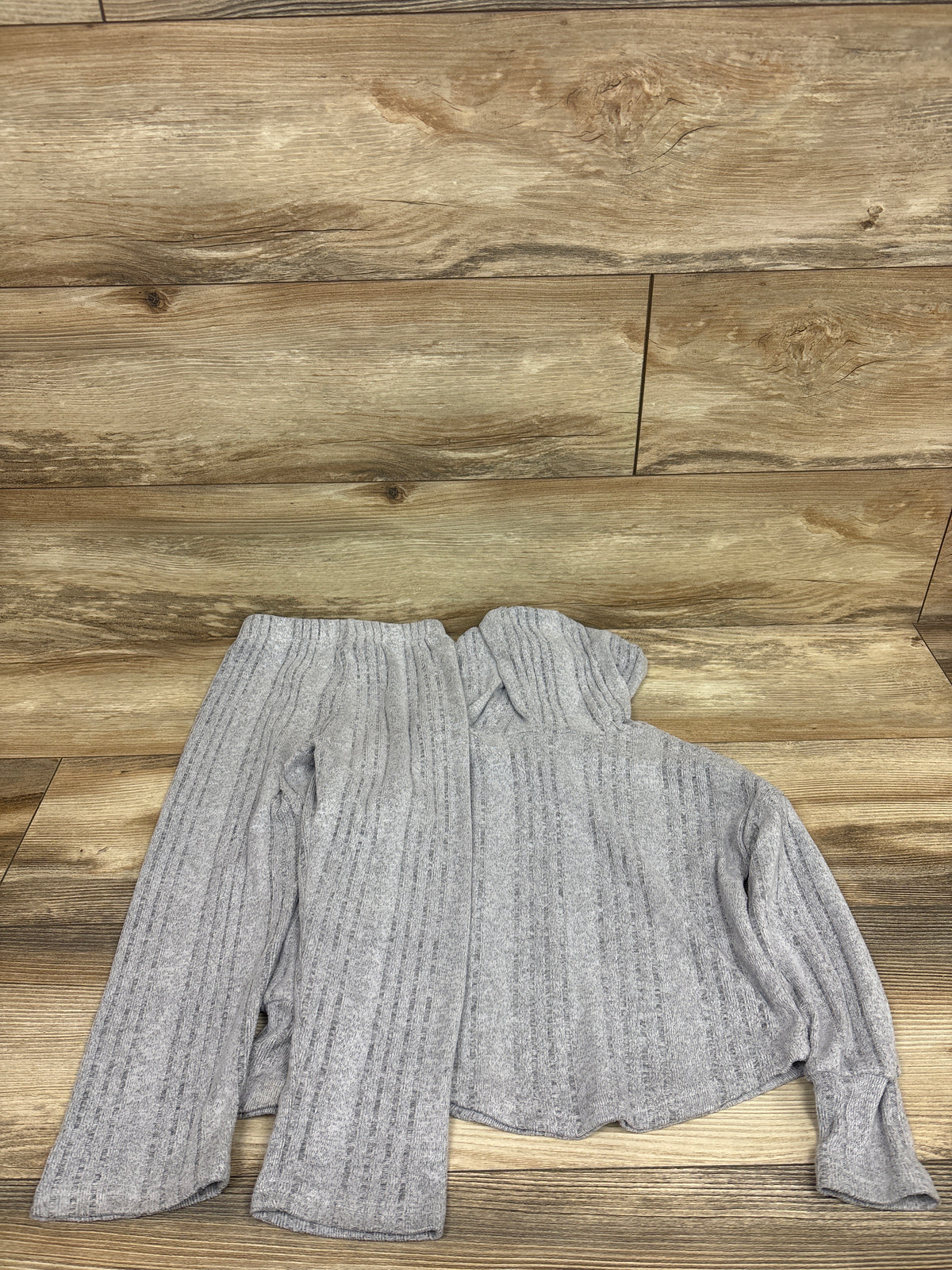 Knit 2pc Hooded Long Sleeve Shirt & Pants Set Grey sz 4T