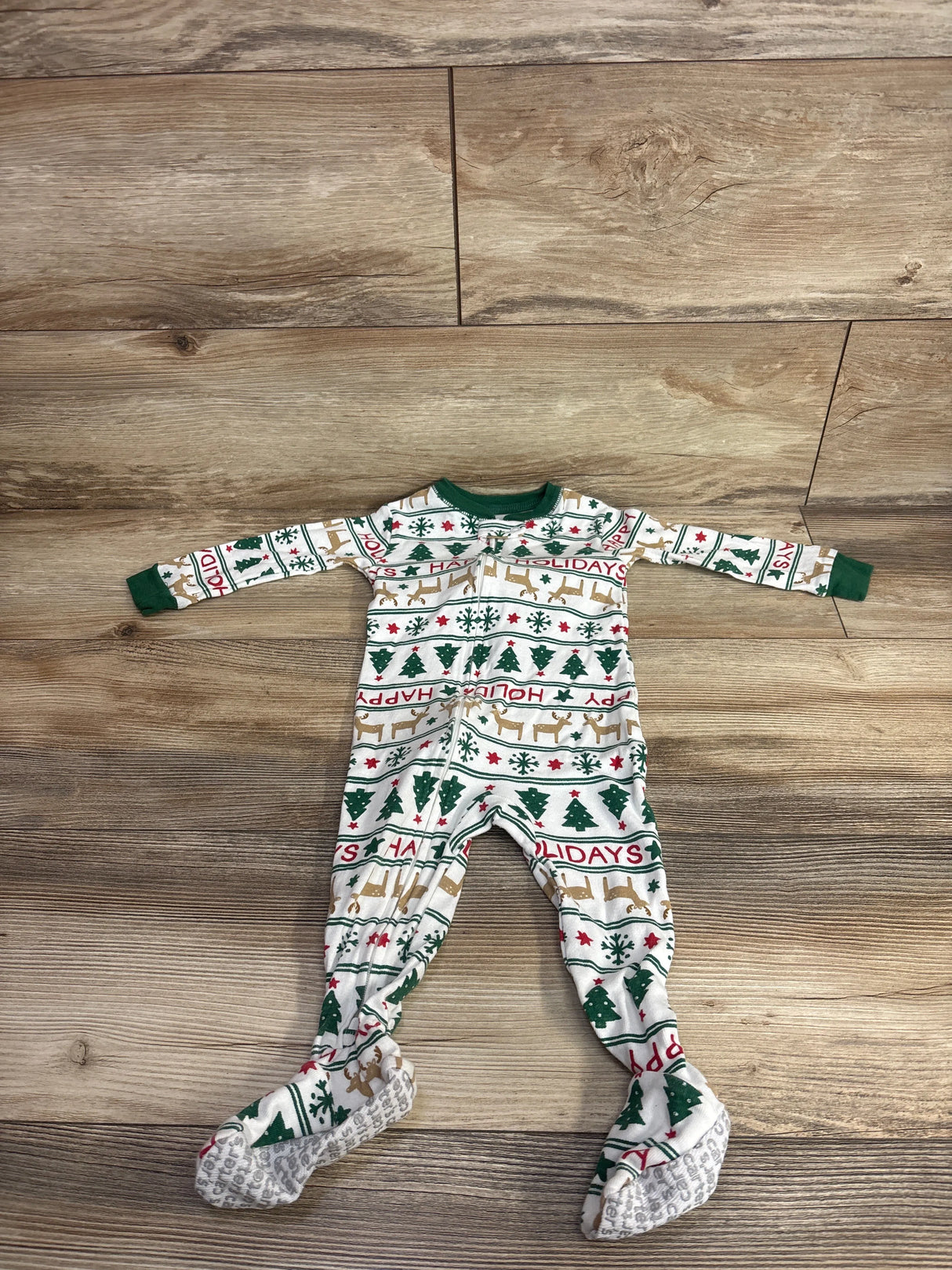 Carter's Happy Holiday's Sleeper White sz 12m