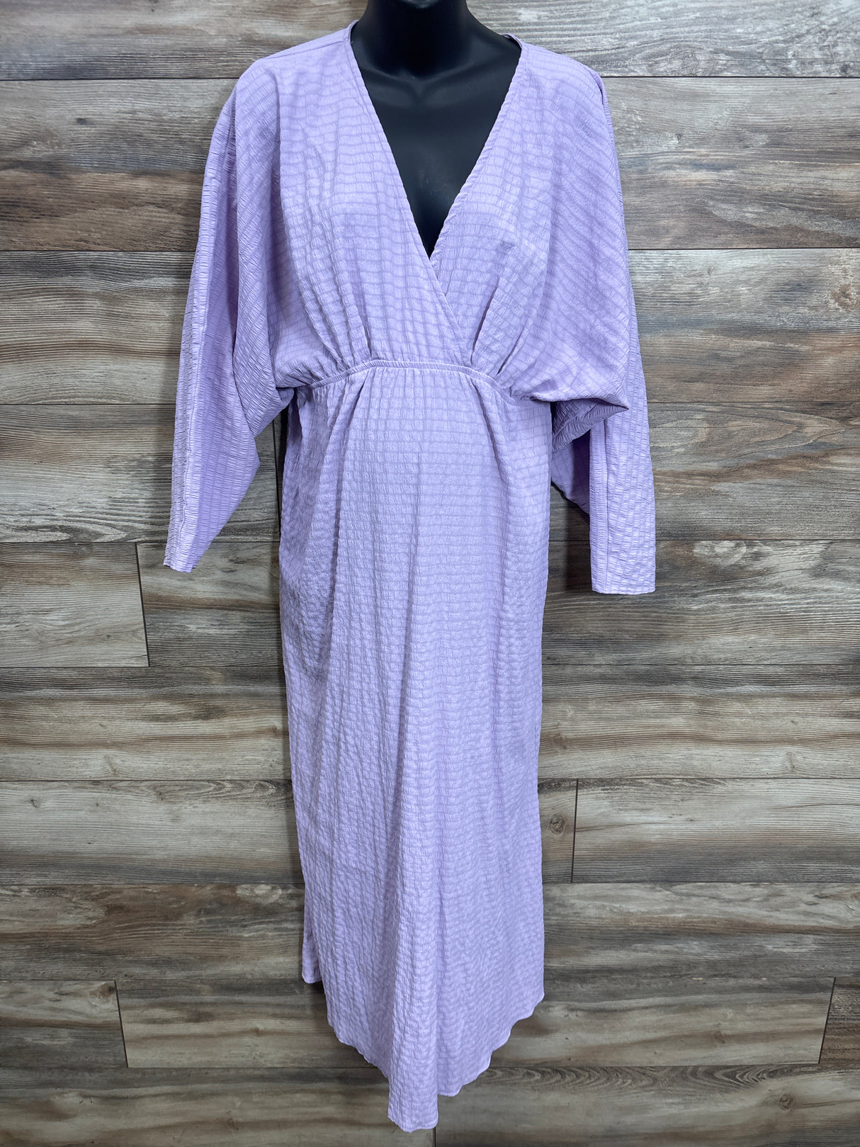 Asos Design Maternity Seersucker Batwing Maxi Dress Lilac sz Medium