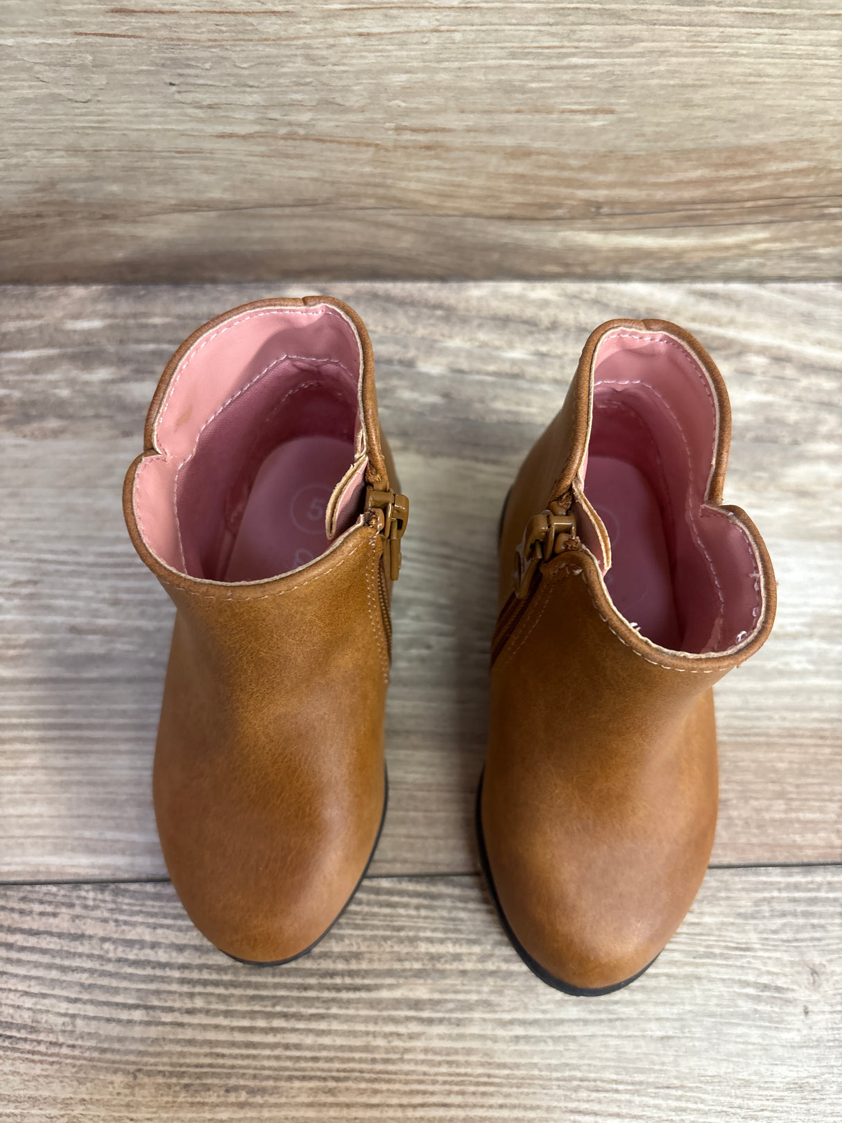 Cat & Jack Penelope Zipper Boots Brown sz 5c