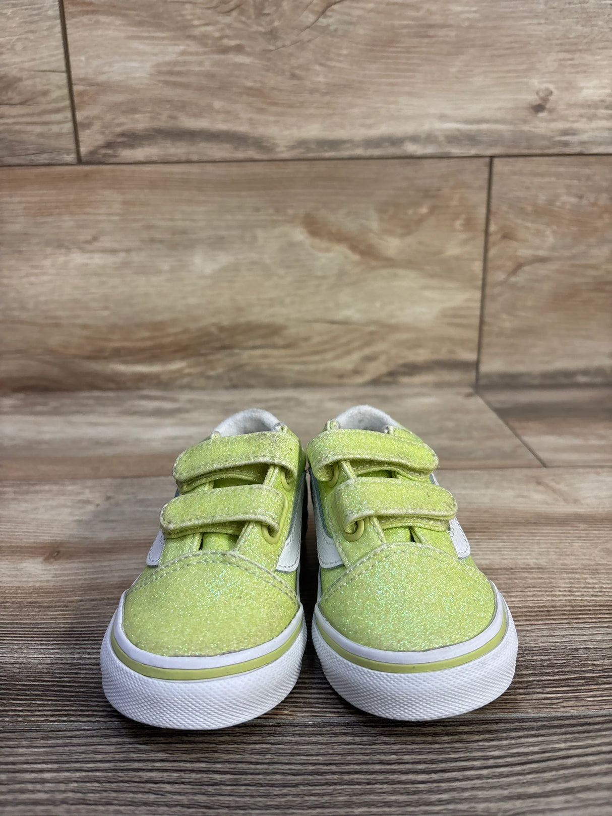 Vans Old Skool V Glitter Sneakers Green sz 5c