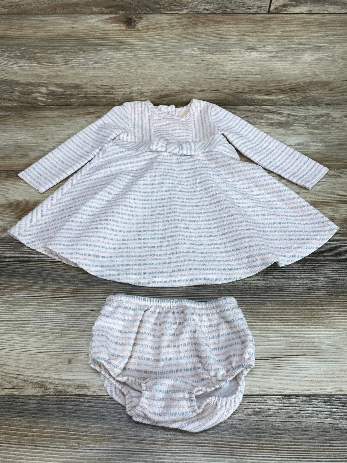 Bonnie Baby 2pc Long Sleeve Dress & Bloomers Pink sz 12m - Me n Mommy To Be