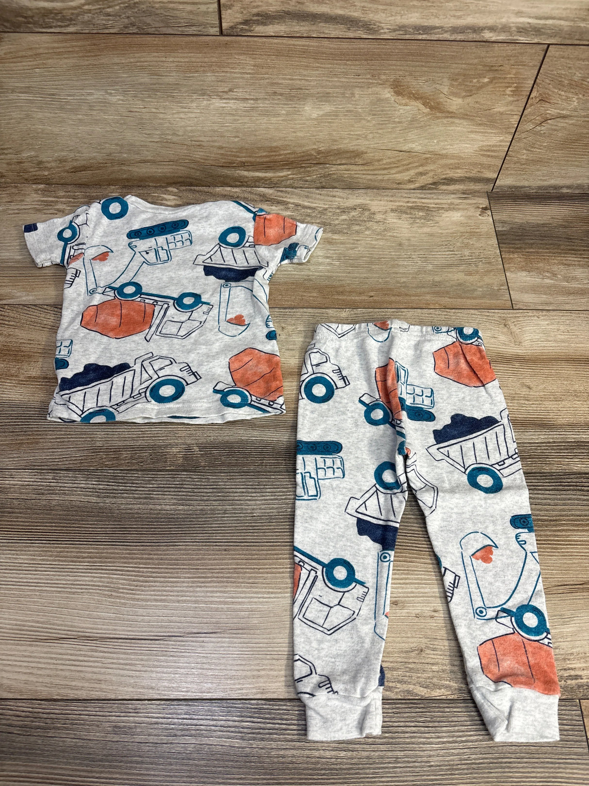 Just One You 2pc Excavator Truck Print Pajama Set Grey sz 12m