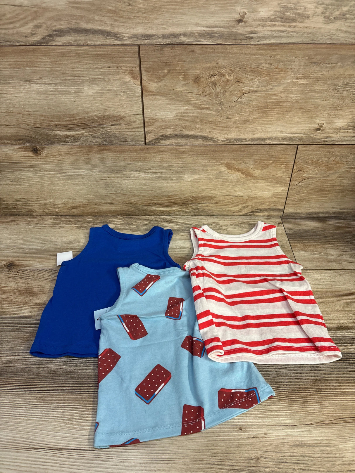 NEW Cat & Jack 3pk Ice Cream Tank Tops Blue sz 12m