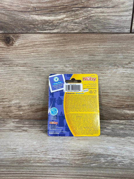 NEW Nuby 2Pk Three Flow Standard Neck Nipples 0m+ - Me n Mommy To Be