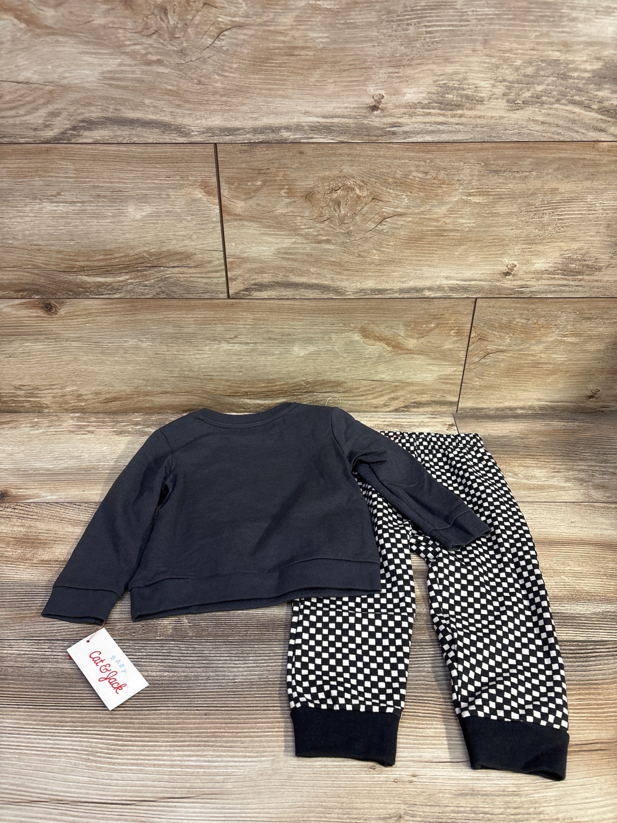 NEW Cat & Jack 2pc Milk Monster Sweatshirt & Joggers Charcoal sz 18m