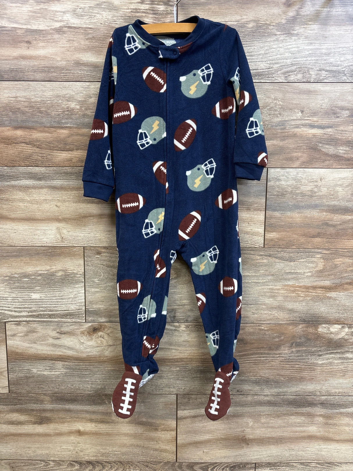 Carter's Football Blanket Sleeper Navy sz 3T