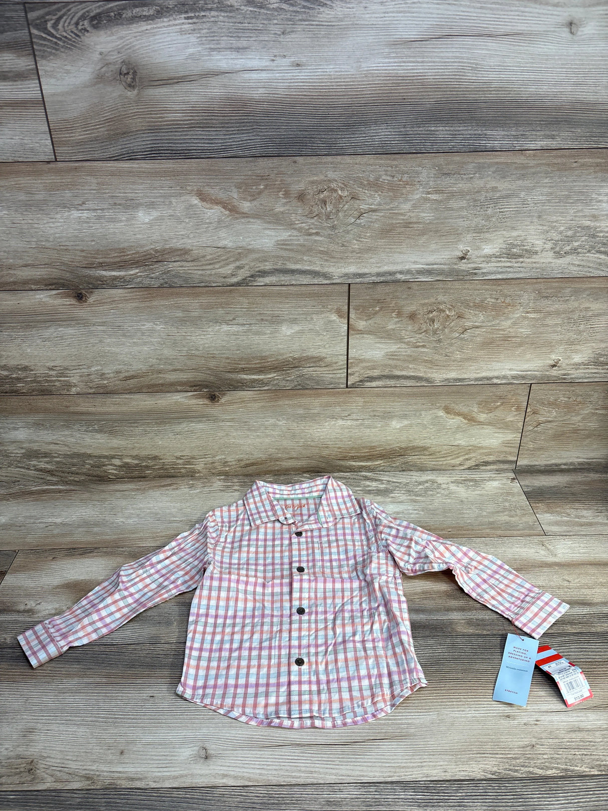 NEW Cat & Jack Long Sleeve Flannel Pink sz 4T