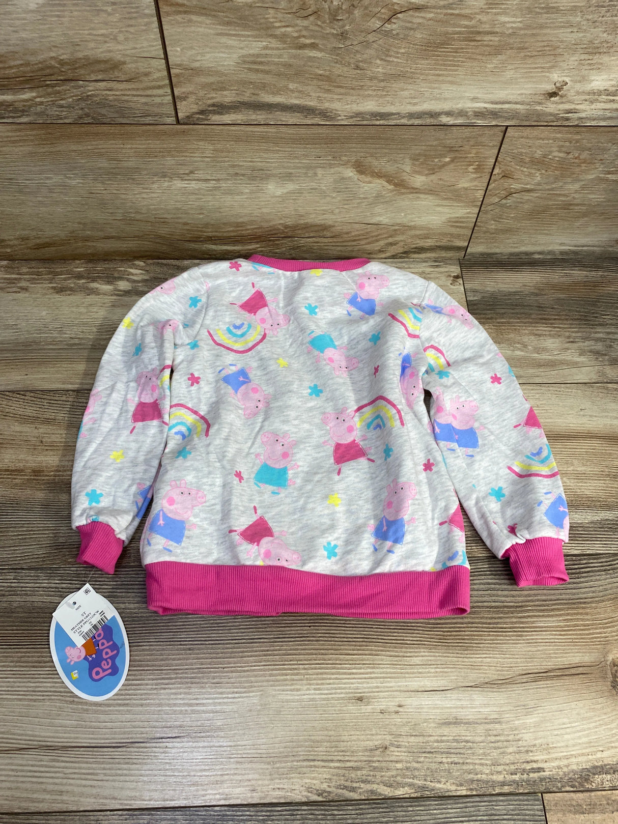 NEW Peppa Pig Sweatshirt Grey sz 5T