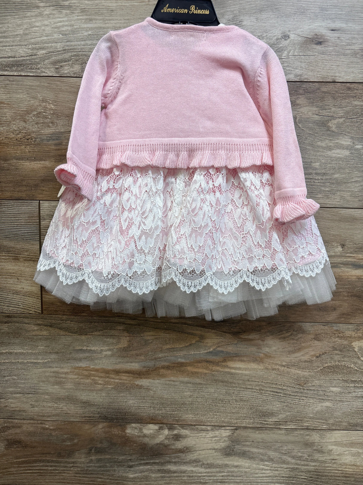 NEW American Princess 2pc Lace Dress & Cardigan Set Pink sz 12m