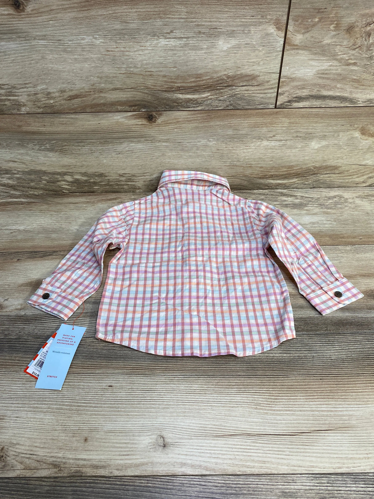 NEW Cat & Jack Plaid Button-Up Shirt Pink sz 2T - Me n Mommy To Be