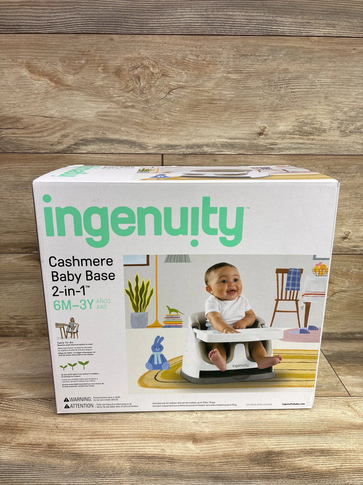 NEW Ingenuity Baby Base 2-in-1 Booster Feeding & Floor Seat - Cashmere