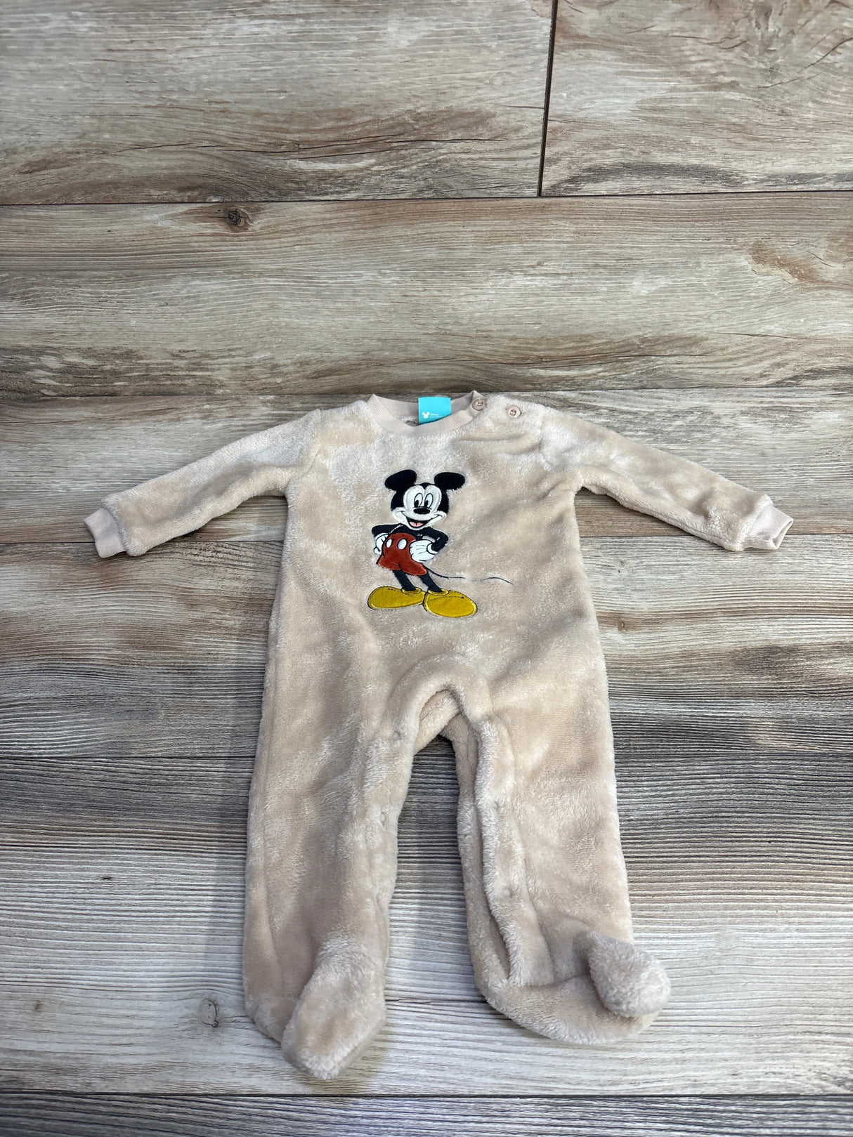 Disney Baby Mickey Mouse Plush Sleeper Beige sz 0-3m
