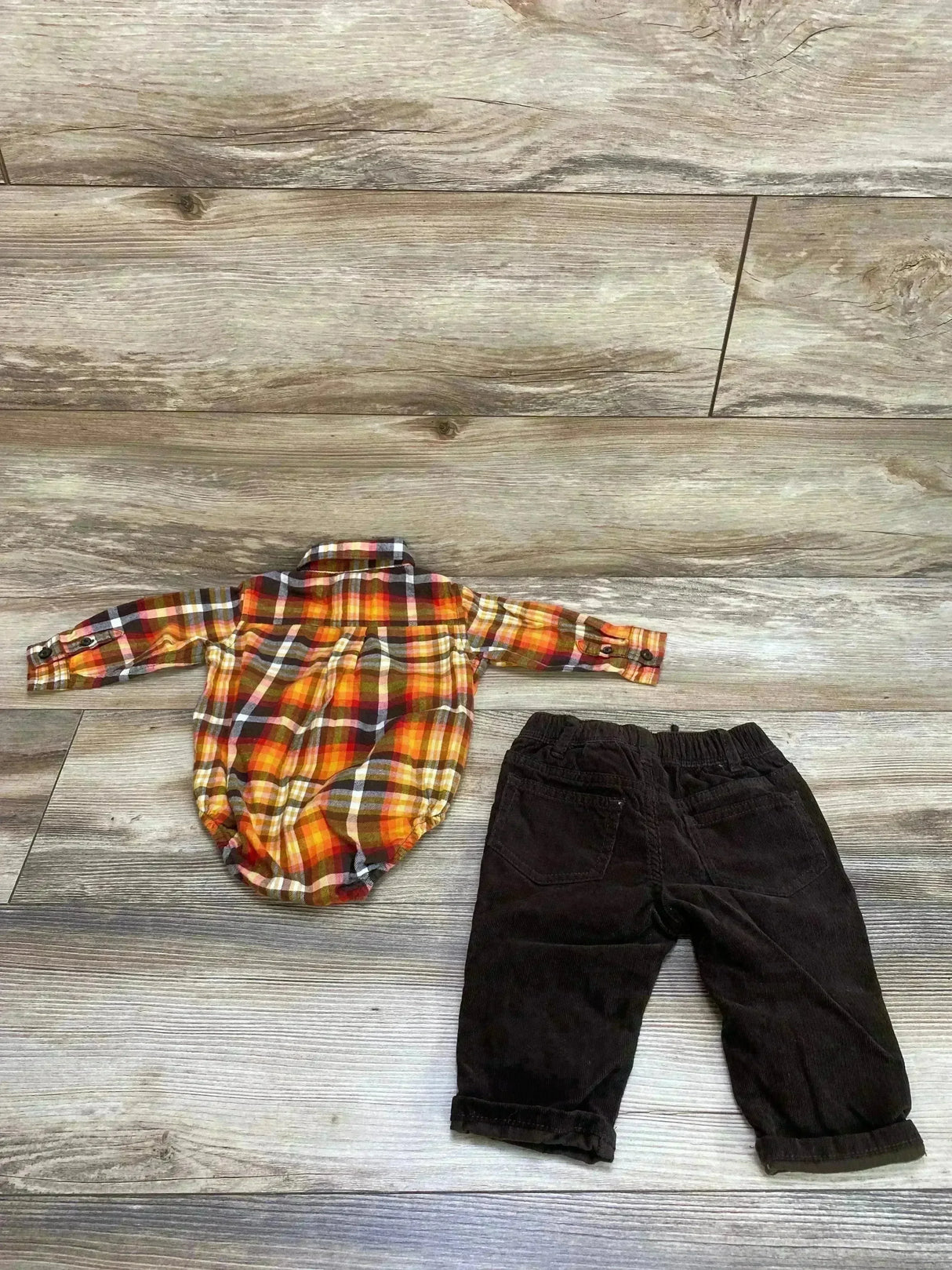 Gymboree 2pc Plaid Bodysuit & Pants Orange sz 3-6m - Me n Mommy To Be