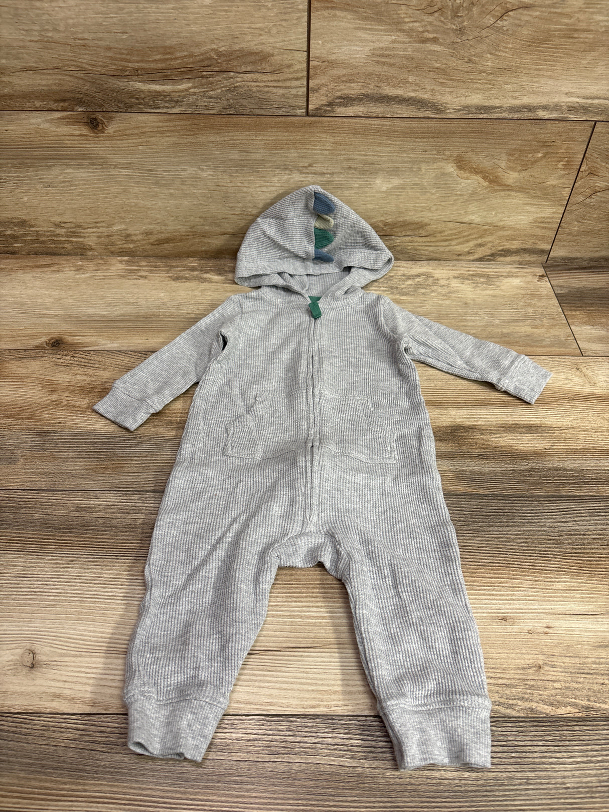 Carter's Waffle Knit Hooded Coverall Grey sz 6m