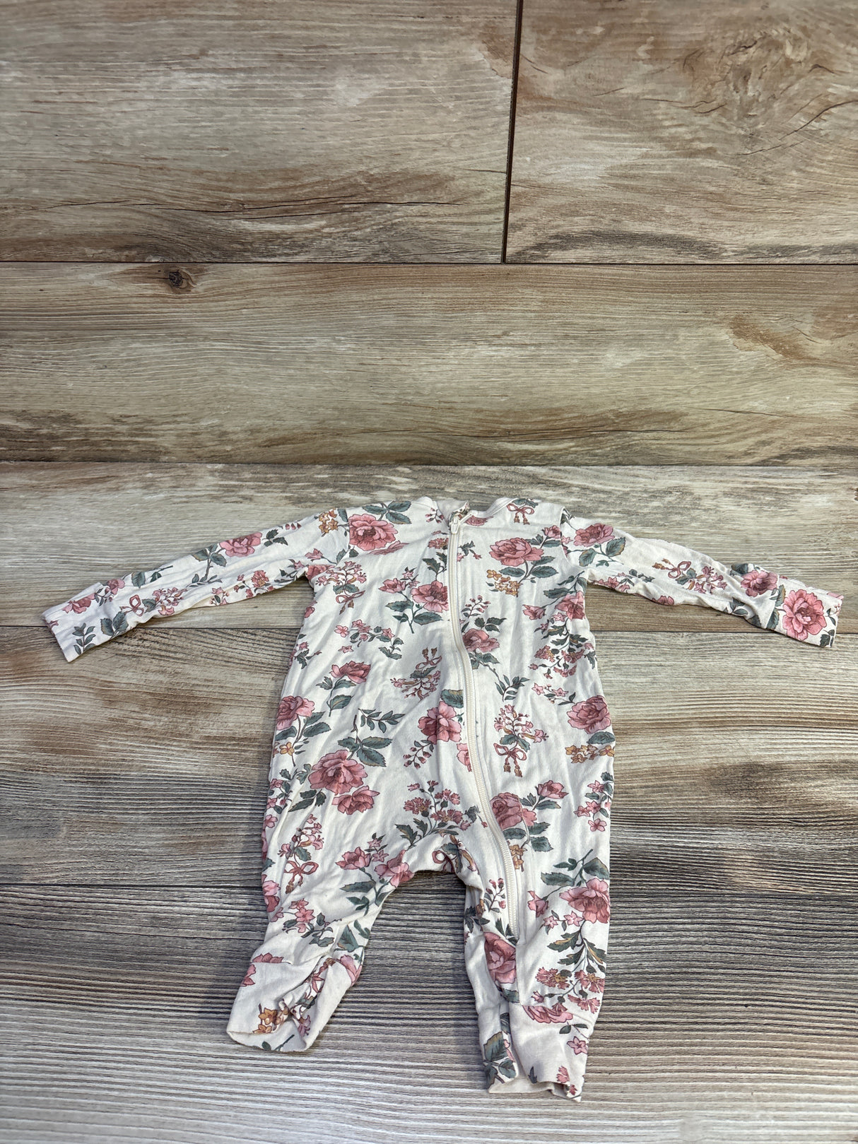 Modern Moments Floral Footless Viscose Sleeper Beige sz 0-3m