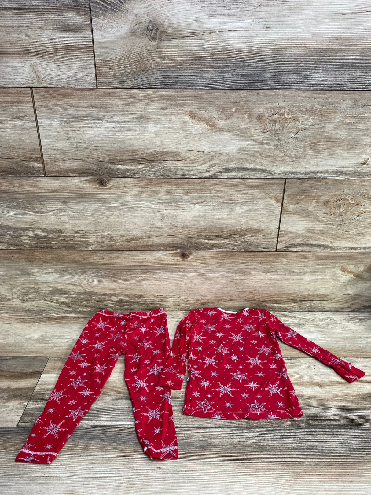 KicKee Kids 2pc Crimson Snowflakes Pajama Set sz 2T