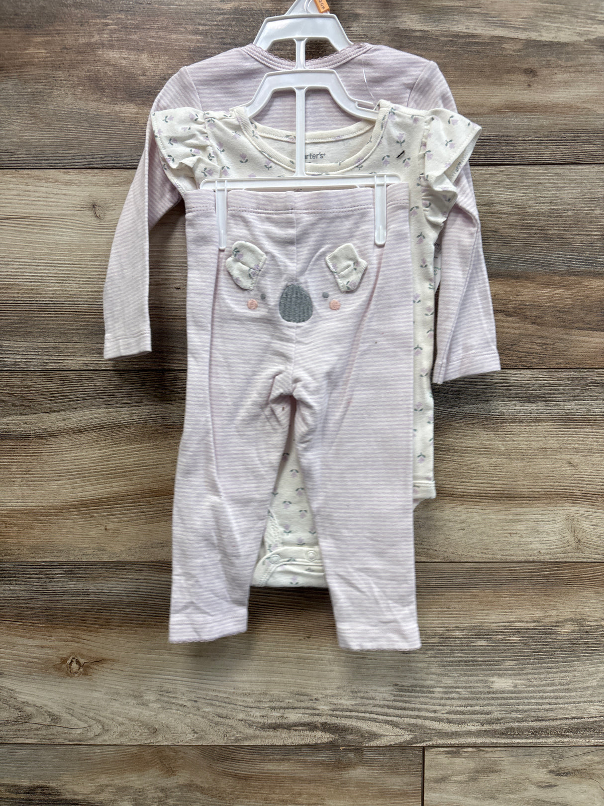 NEW Carter's 3pc Koala Bodysuit Set Ivory/Purple sz 12m