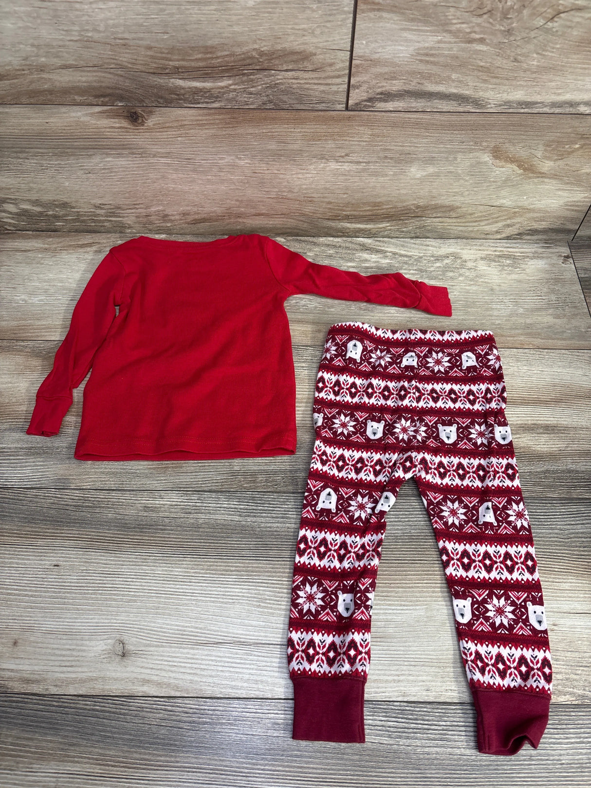 Old Navy 2pc Peace Love & Joy Pajama Set Red sz 18-24m