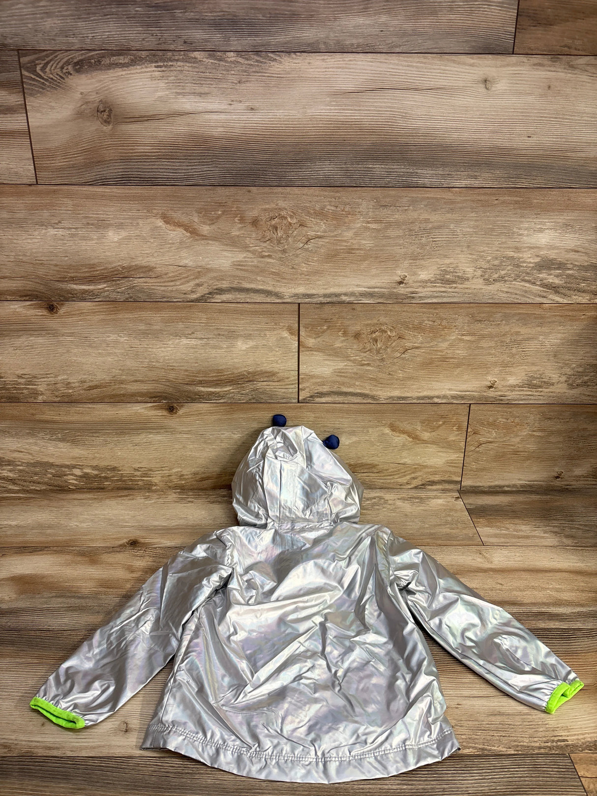NEW Cat & Jack Holographic Rain Jacket Grey sz 4T