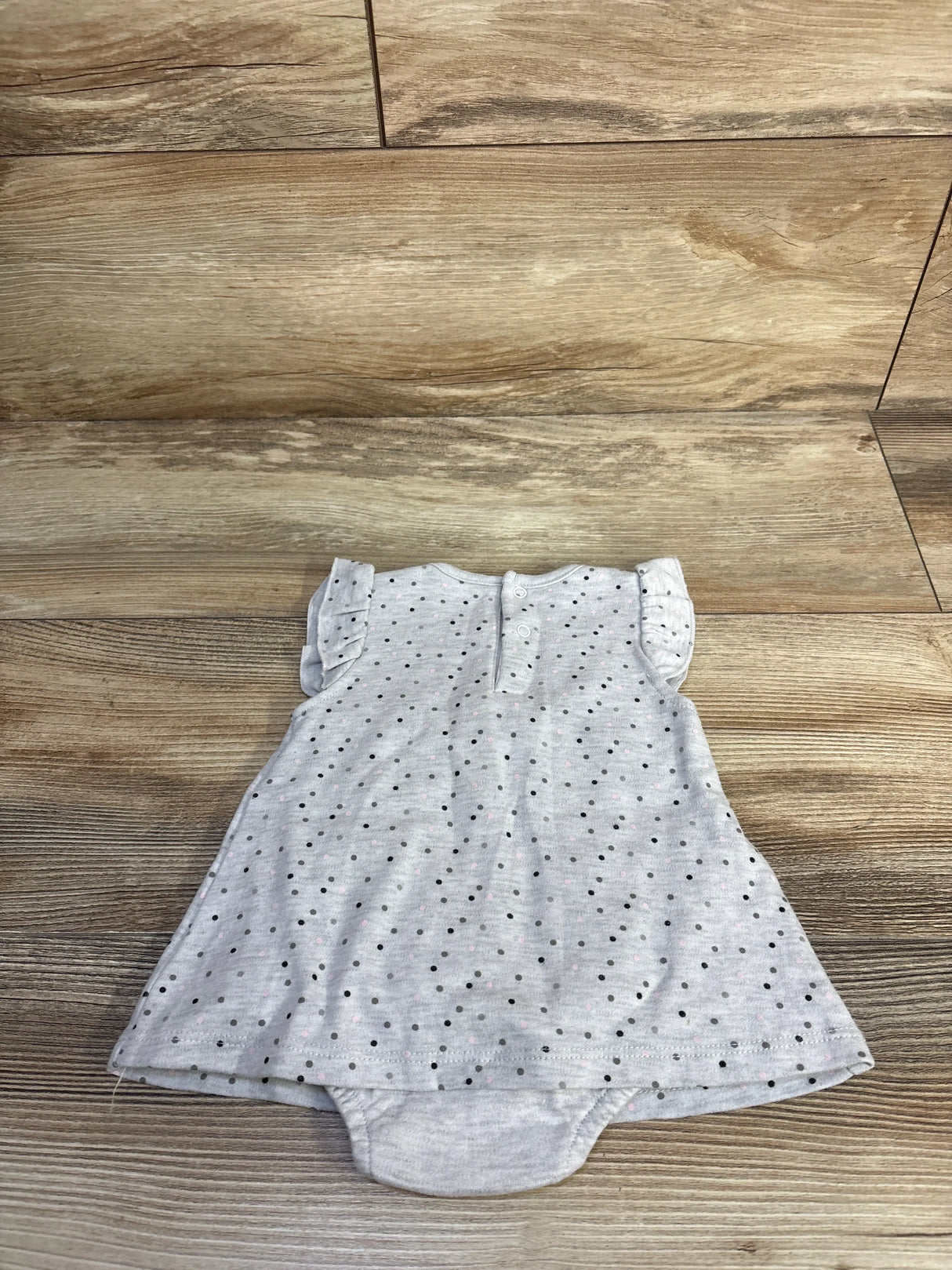 Rene Rofe Pokka Dot Bodysuit Dress Grey sz 0-3m