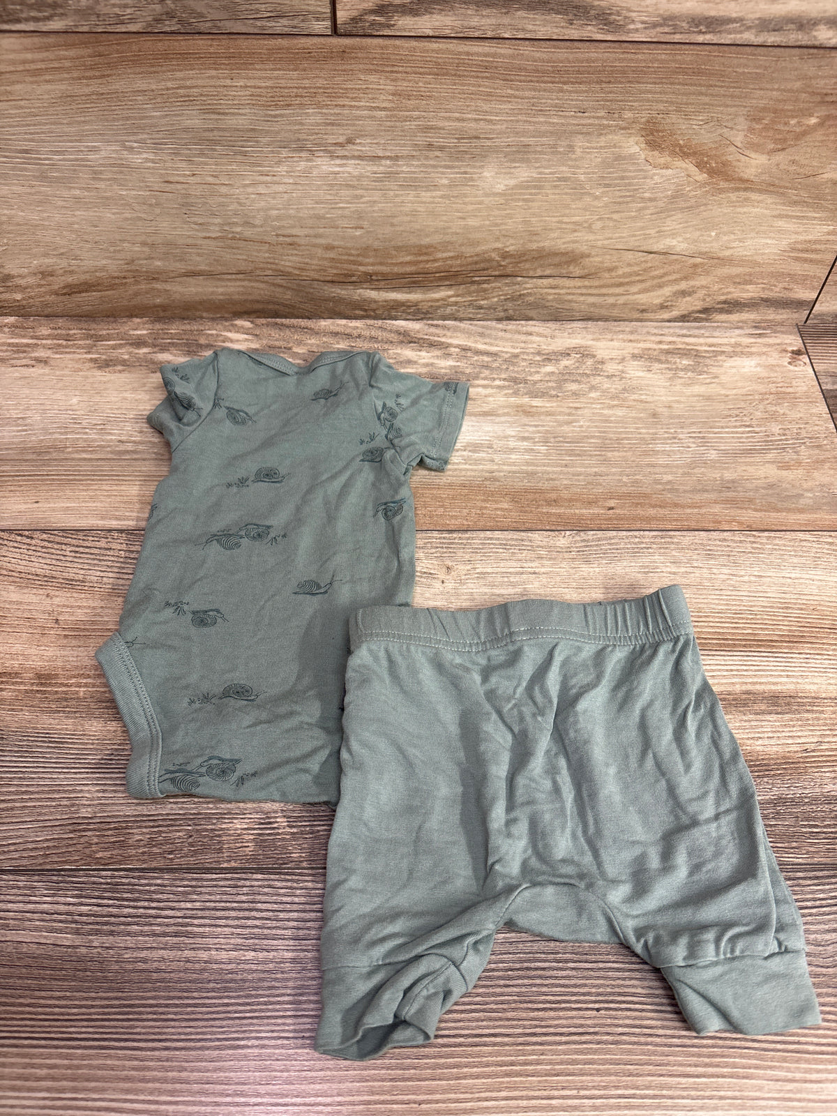 Modern Moments 2pc Viscose Bodysuit & Pants Set Green sz Newborn