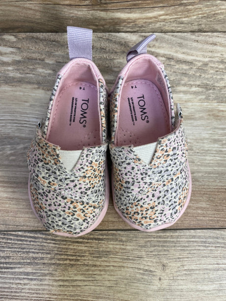 Toms Tiny Alpargata Pink Leopard sz 4c - Me n Mommy To Be