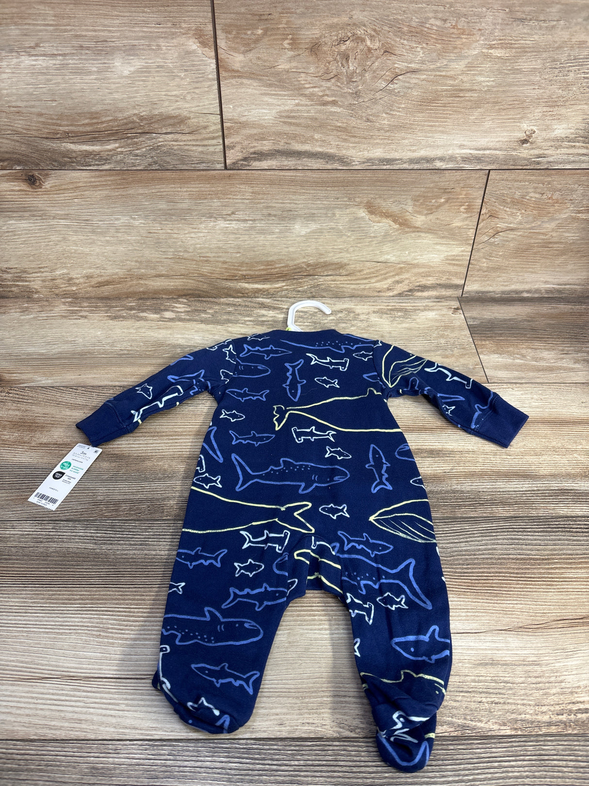 NEW Carter's Shark Print Sleeper Navy sz 3m
