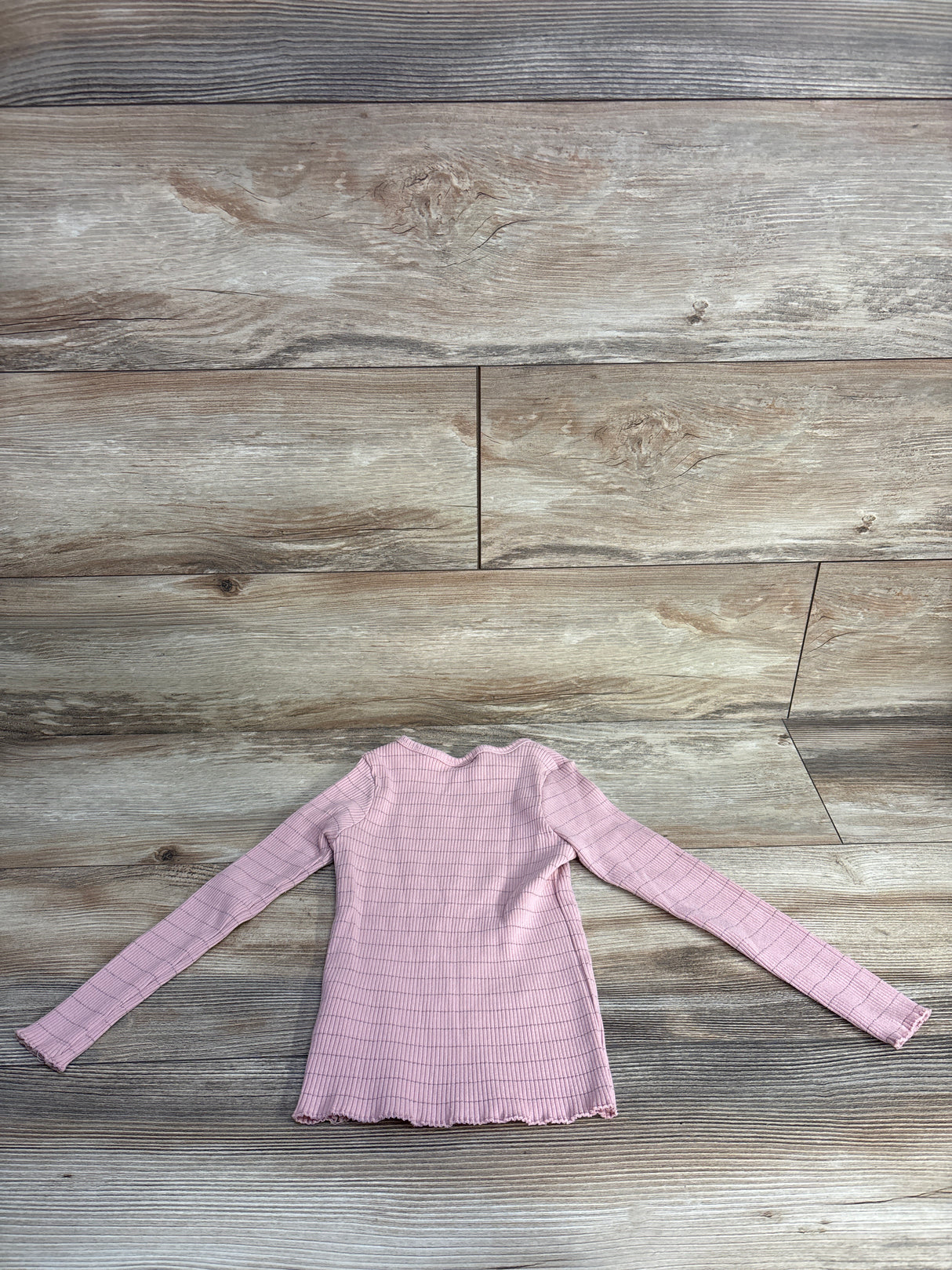 Cotton On Baby Striped lettuce Trim Shirt Pink sz 4T