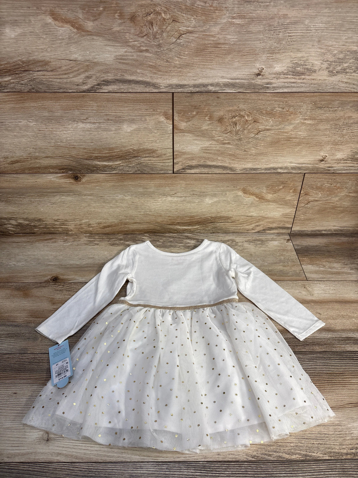 NEW Cat & Jack Floral Heart & Polka Dot Tulle Dress White sz 2T