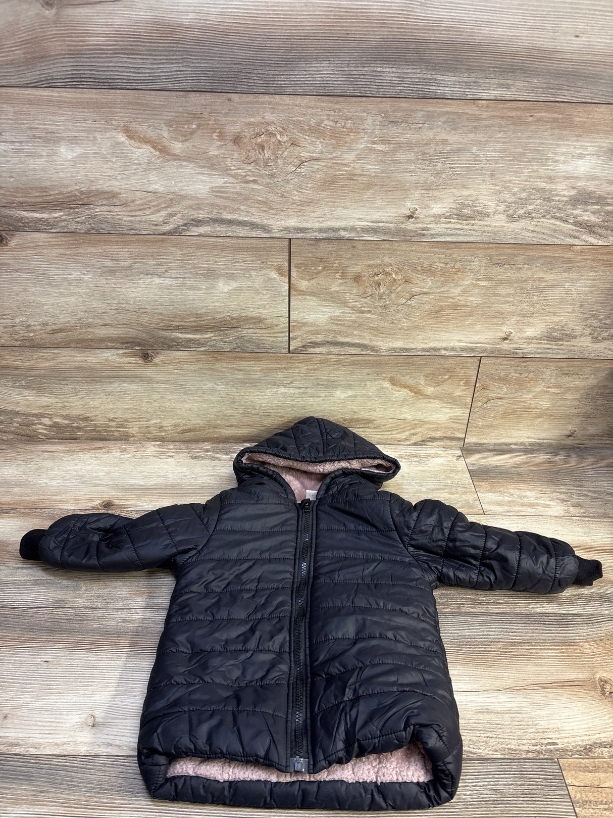 Shein Fur Lined Puffer Jacket Black sz 4T