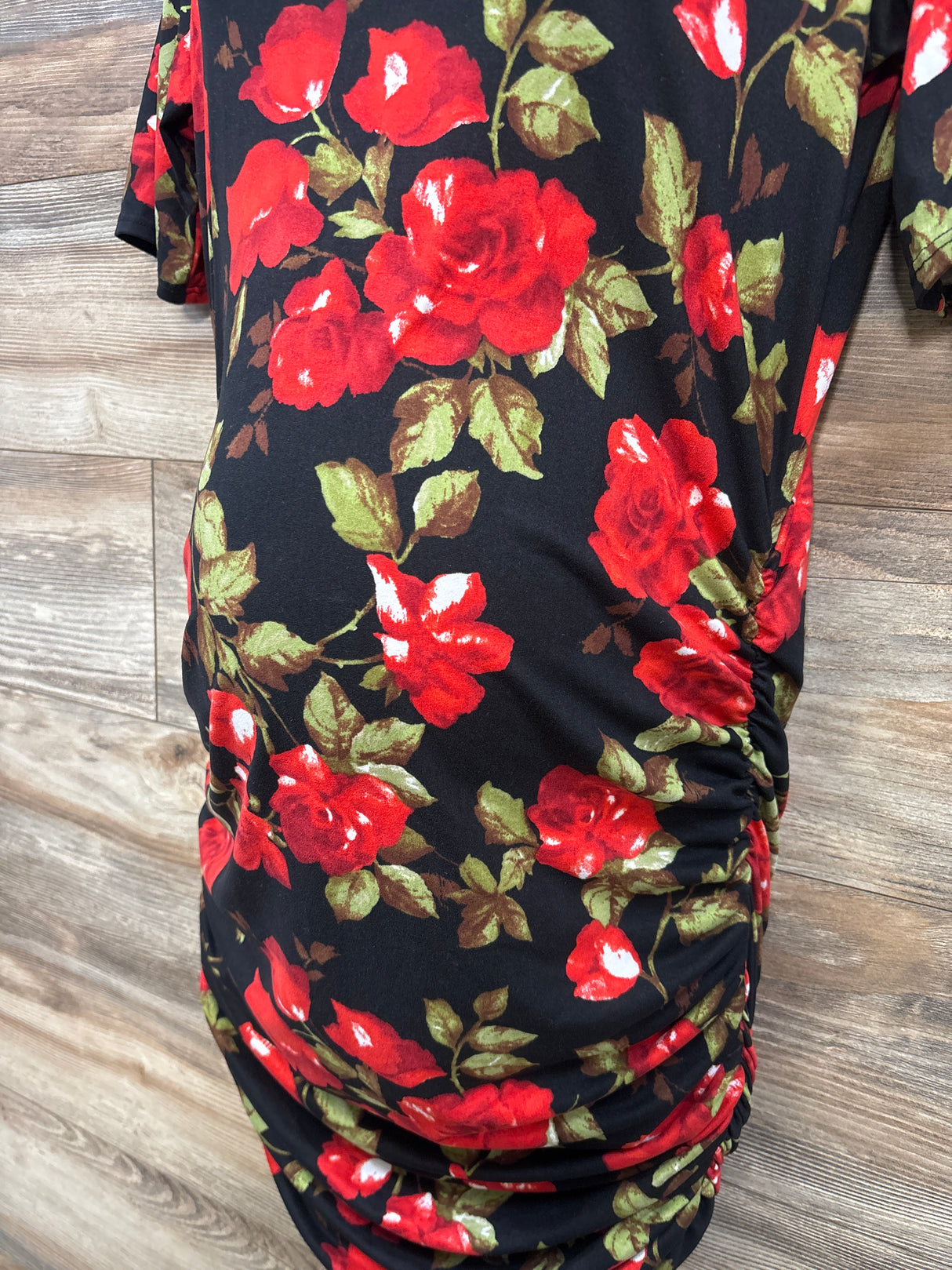 Mother Bee Maternity Floral Bodycon Dress Black sz Large