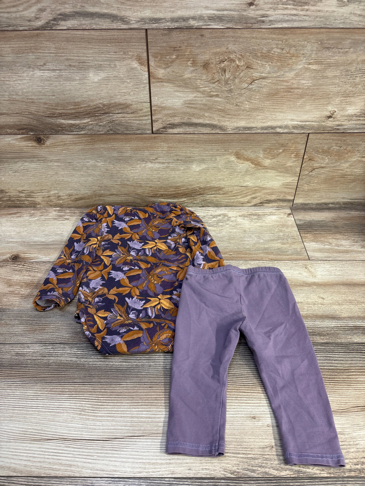 Musli 2pc Floral Bodysuit & Pants Set Purple sz 6-9m