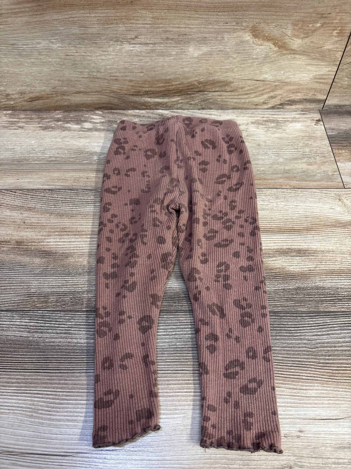 Zara Ribbed Leopard Leggings Brown sz 2-3T