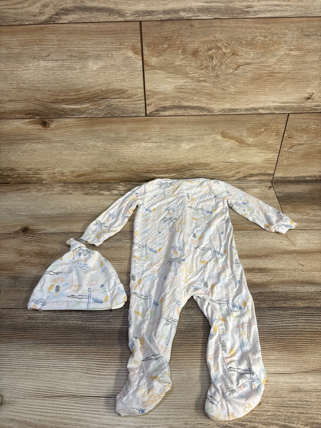 Milkberry 2pc Bamboo Footie & Hat Set White sz 3-6m