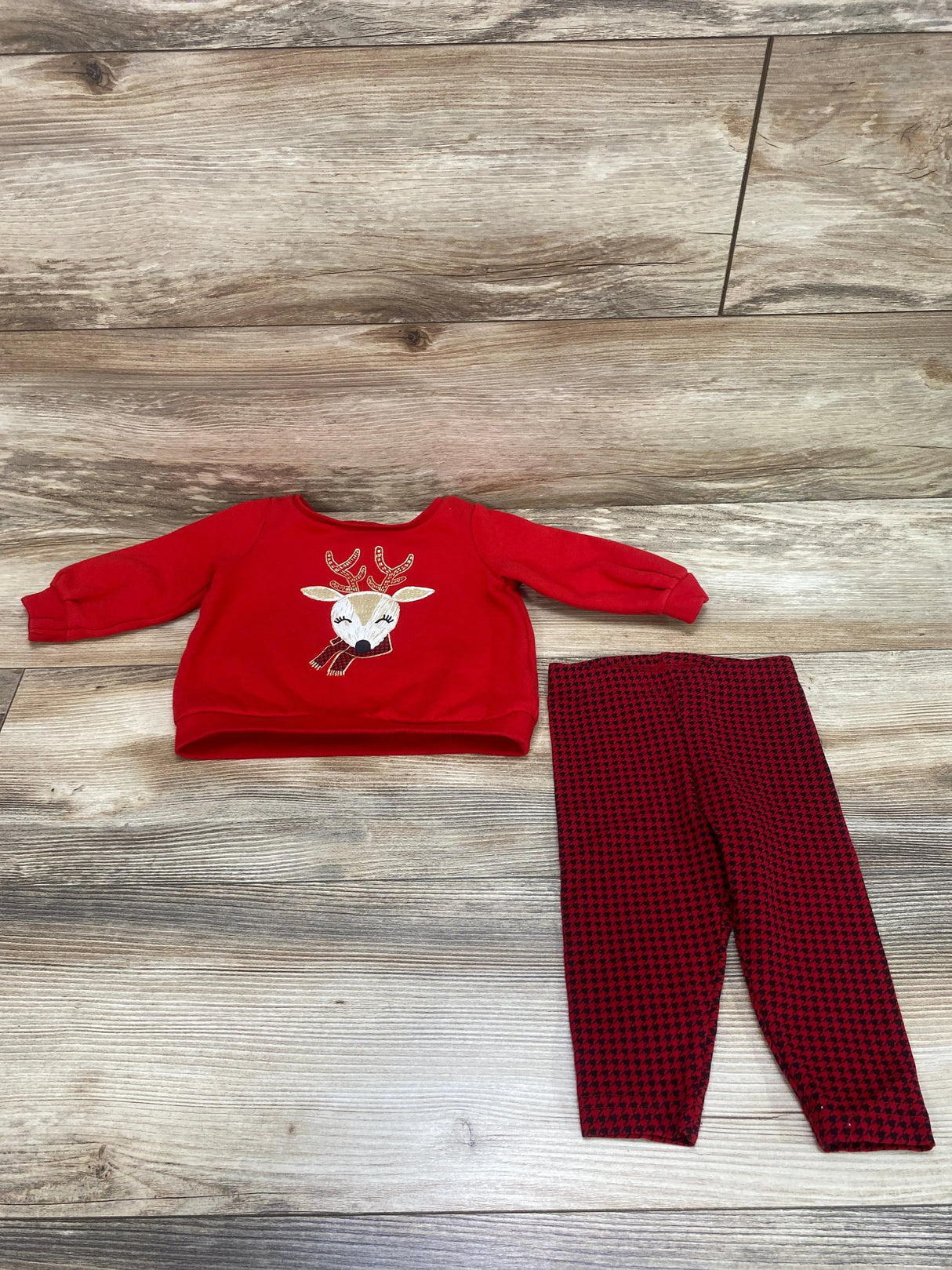 Carter's 2pc Reindeer Sweatshirt & Leggings Red sz 9m - Me n Mommy To Be