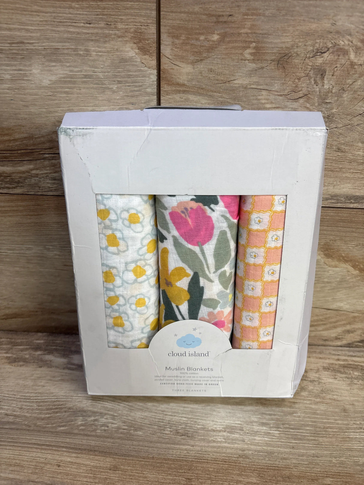 NEW Cloud Island 3pk Muslin Swaddle Blanket in Painterly Floral