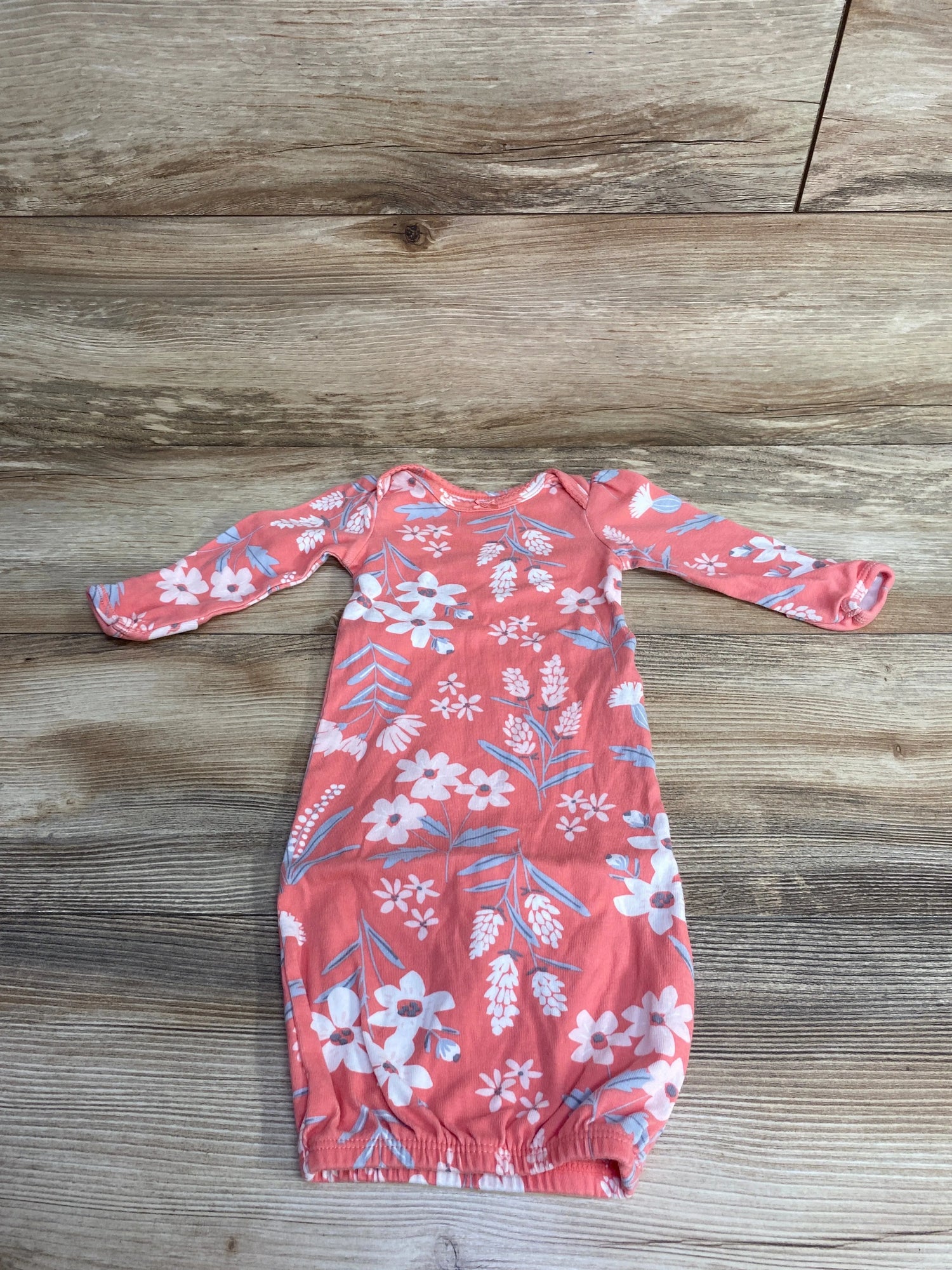 Carter's Floral Sleeper Gown Peach sz Newborn